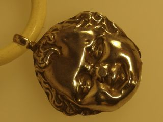 3430 SILVER STERLING BABY RATTLE,  ADORABLE BIG BOY TWO SIDES CIRCA 1920 - 30 3