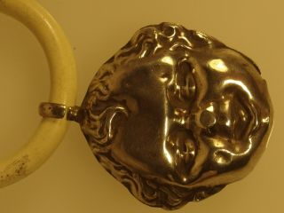 3430 SILVER STERLING BABY RATTLE,  ADORABLE BIG BOY TWO SIDES CIRCA 1920 - 30 6