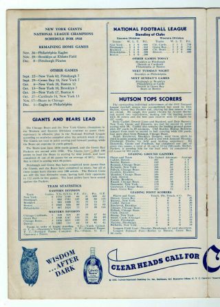 Chicago Bears vs York Giants Vintage 1935 NFL Program with Autographs 2