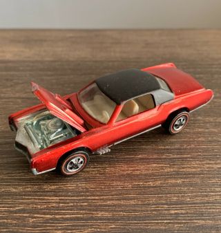 VINTAGE 1968 HotWheels REDLINE Custom Eldorado RED w/White Interior USA & button 6