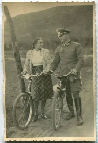 Ww2 Archived Photo Wehrmacht Officer And Young Lady