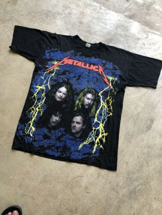 Vintage 1990 Metallica European Tour Concert Xl Shirt Very Rare Print