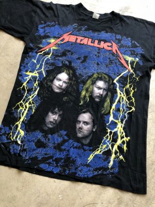 Vintage 1990 Metallica European Tour Concert XL Shirt Very Rare Print 2