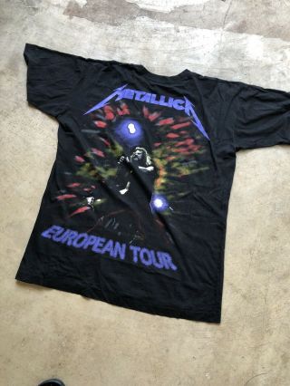 Vintage 1990 Metallica European Tour Concert XL Shirt Very Rare Print 3