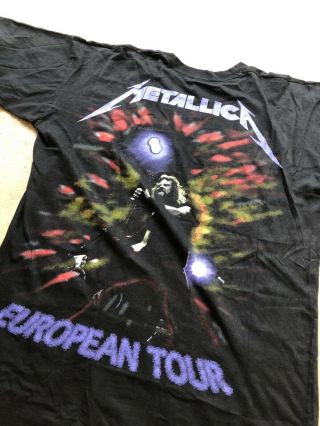 Vintage 1990 Metallica European Tour Concert XL Shirt Very Rare Print 4