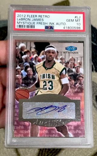 LEBRON JAMES 2012 FLEER AUTOGRAPH MYSTIQUE PSA 10 LAKERS RETRO RARE GEM 4