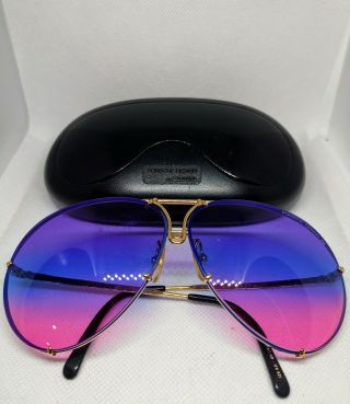 Vintage Porsche Design Carrera Sunglasses Aviator 5621 55 - Blue/gold