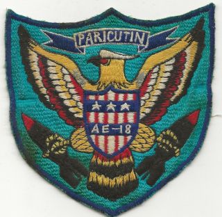 Large Five By Five Inch Us Navy Ae - 18 Uss Paricutin Deck Jacket Patch