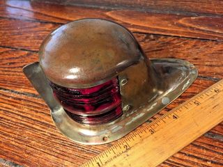 Vintage (runabout Sized) Brass Combo Red/green Bow Light Glass Lenses Led Wired
