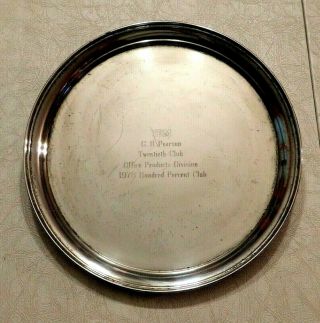 Scrap Sterling Silver Platter Fina Tray Monogram 1978 Ibm Award 100 Club 344 Gm