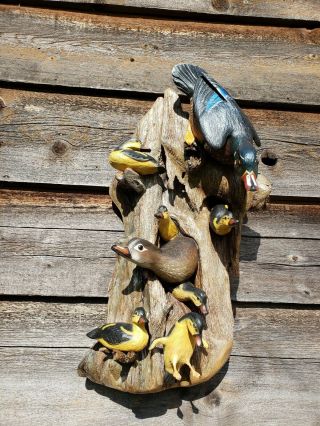 Woodduck family wood carving waterfowl art duck decoy Casey Edwards 12
