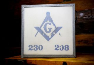 Vintage Masonic Lodge Freemason Double - Sided Lighted Sign Mason Advertising lamp 3