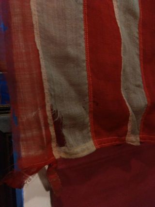 Antique circa - 1896,  Rock Island Quincy Mass.  45 Star Linen American Flag,  3x5 5