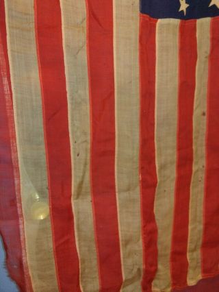 Antique circa - 1896,  Rock Island Quincy Mass.  45 Star Linen American Flag,  3x5 6