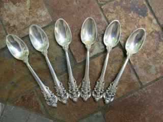Vintage (6) Sterling Flatware; Wallace Grande Baroque,  Demitasse Spoons; 81 Gtw