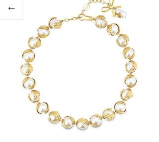 Authentic Rare Louis Vuitton Angels Pearl /gold Collar Necklace