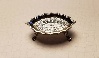Vintage Obadiah Fisher Signed Sterling Silver Dollhouse Miniature Footed Tray
