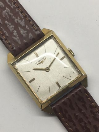 Vintage Longines 1970s Mens Tank Wrist Watch Swiss 17 Jewels Cal 428