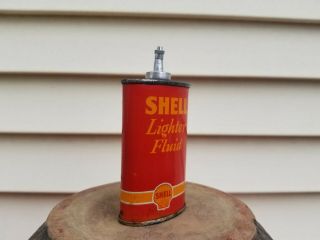 Vintage Shell Lighter Fluid Handy Oiler Oil Can Rare 1937 Oval Lead Top Version 10
