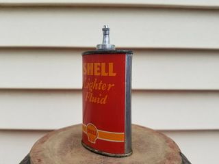 Vintage Shell Lighter Fluid Handy Oiler Oil Can Rare 1937 Oval Lead Top Version 11