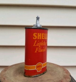 Vintage Shell Lighter Fluid Handy Oiler Oil Can Rare 1937 Oval Lead Top Version 4