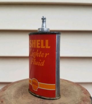 Vintage Shell Lighter Fluid Handy Oiler Oil Can Rare 1937 Oval Lead Top Version 5