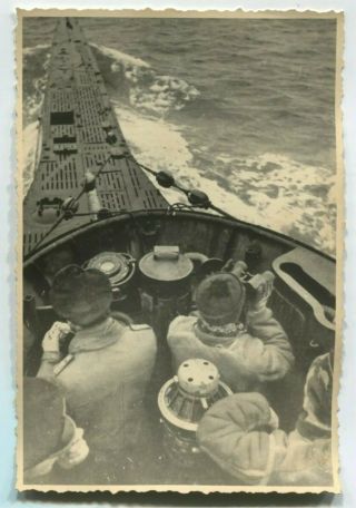 Ww2 Archived Photo Kriegsmarine U Boat And Sailors On Conning Tower