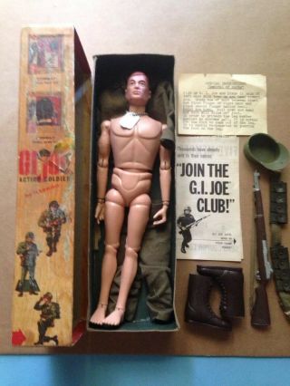 Vintage Hasbro 1964 GI Joe Action Soldier 2TM Box 7500 dated 12 - 64 w/Accessories 3