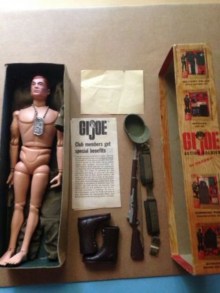 Vintage Hasbro 1964 GI Joe Action Soldier 2TM Box 7500 dated 12 - 64 w/Accessories 4