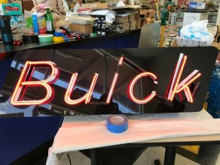 Vintage Buick Neon Sign With Base And Background