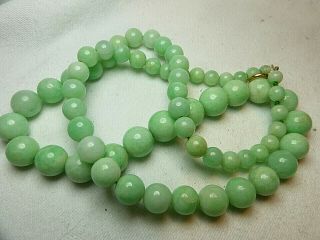 Antique Vintage Apple Jade Jadeite Beads Necklace