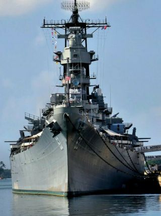 Actual Piece Of The Battleship USS Missouri Deck,  Wood And Bolt 3