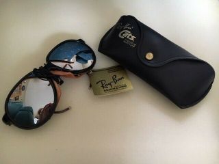 Vintage Bausch & Lomb Ray Ban Sunglasses Glacier Arctic Cats Leather Ski