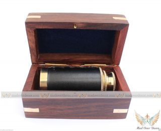 VINTAGE ANTIQUE BRASS TELESCOPE MARINE NAUTICAL PIRATE SPYGLASS SET OF 10 W BOX 5