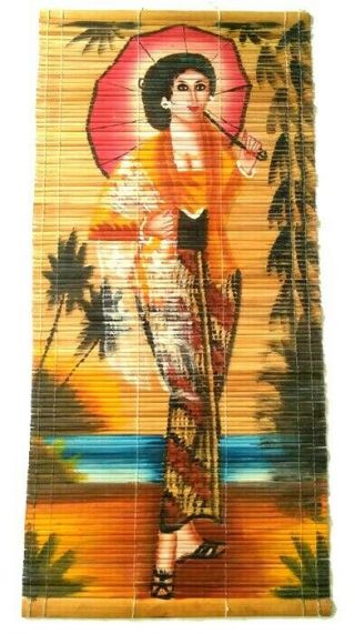 Picture Art Painting Hanging Scroll Create Hand Craft Women Bamboo Asian Decor
