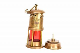 Royal Navy London Brass Nautical Miner Ship Lantern Oil Lamp 4