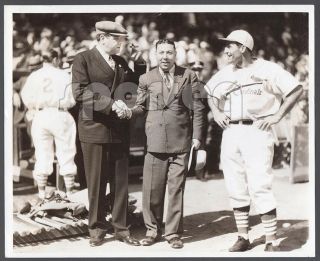 Dapper Bambino 1934 World Series Vintage Photograph Showing Babe Ruth