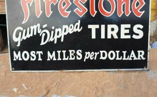 Old Antique Rare Firestone Tire Ad.  Porcelain Enamel Sign,  Collectible 4