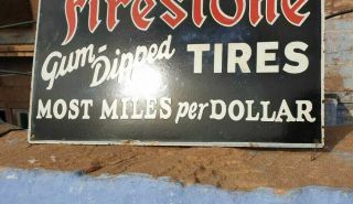 Old Antique Rare Firestone Tire Ad.  Porcelain Enamel Sign,  Collectible 5