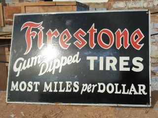 Old Antique Rare Firestone Tire Ad.  Porcelain Enamel Sign,  Collectible 6