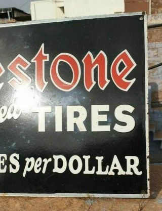 Old Antique Rare Firestone Tire Ad.  Porcelain Enamel Sign,  Collectible 9