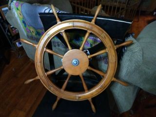 Antique Wooden Ships Wheel
