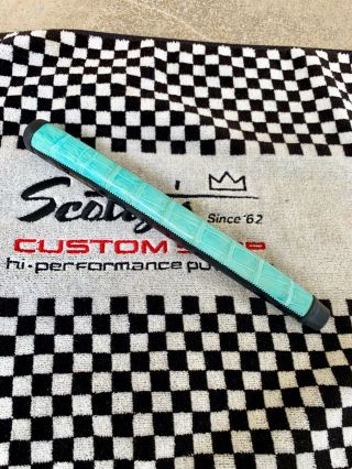 Scotty Cameron Very Rare 1 - Of - 1 Exotic Saltwater Croc Grip In Tiffany/black