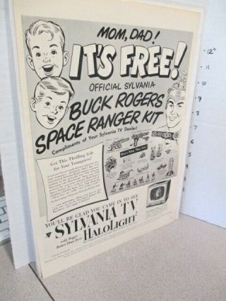 Newspaper Ad Premium 1953 Buck Rogers Sylvania Tv Space Rangers Helmet Gun Set