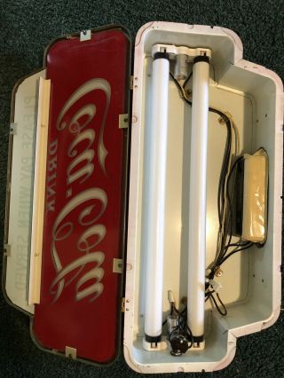 VINTAGE 1950 COCA COLA PLEASE PAY WHEN SERVED LIGHTED CASHIER SIGN 12