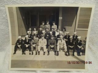 Group Photo Military Personnel Stamped U.  S.  Naval Air Station Atlantic City Wwii