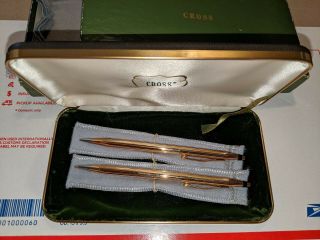 Vintage Estate Solid 14k Gold Cross Pen Pencil Set No.  8001
