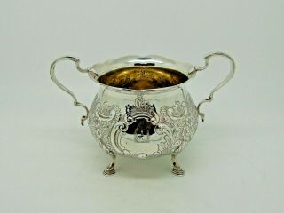 Antique Silver Sugar Bowl London 1902 – Goldsmiths & Silversmiths Co Ltd 262g 2