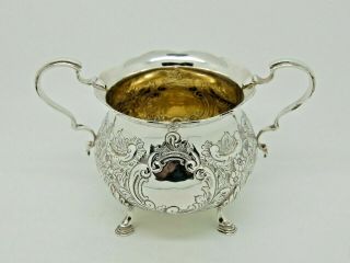 Antique Silver Sugar Bowl London 1902 – Goldsmiths & Silversmiths Co Ltd 262g 4