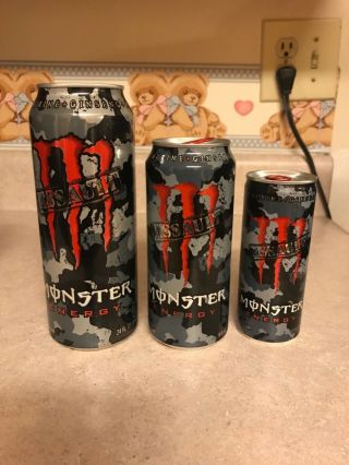 Very Rare Monster Energy Cans,  All 3 Of The Camo Assault Cans